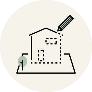 自由に注文住宅を描くイラスト